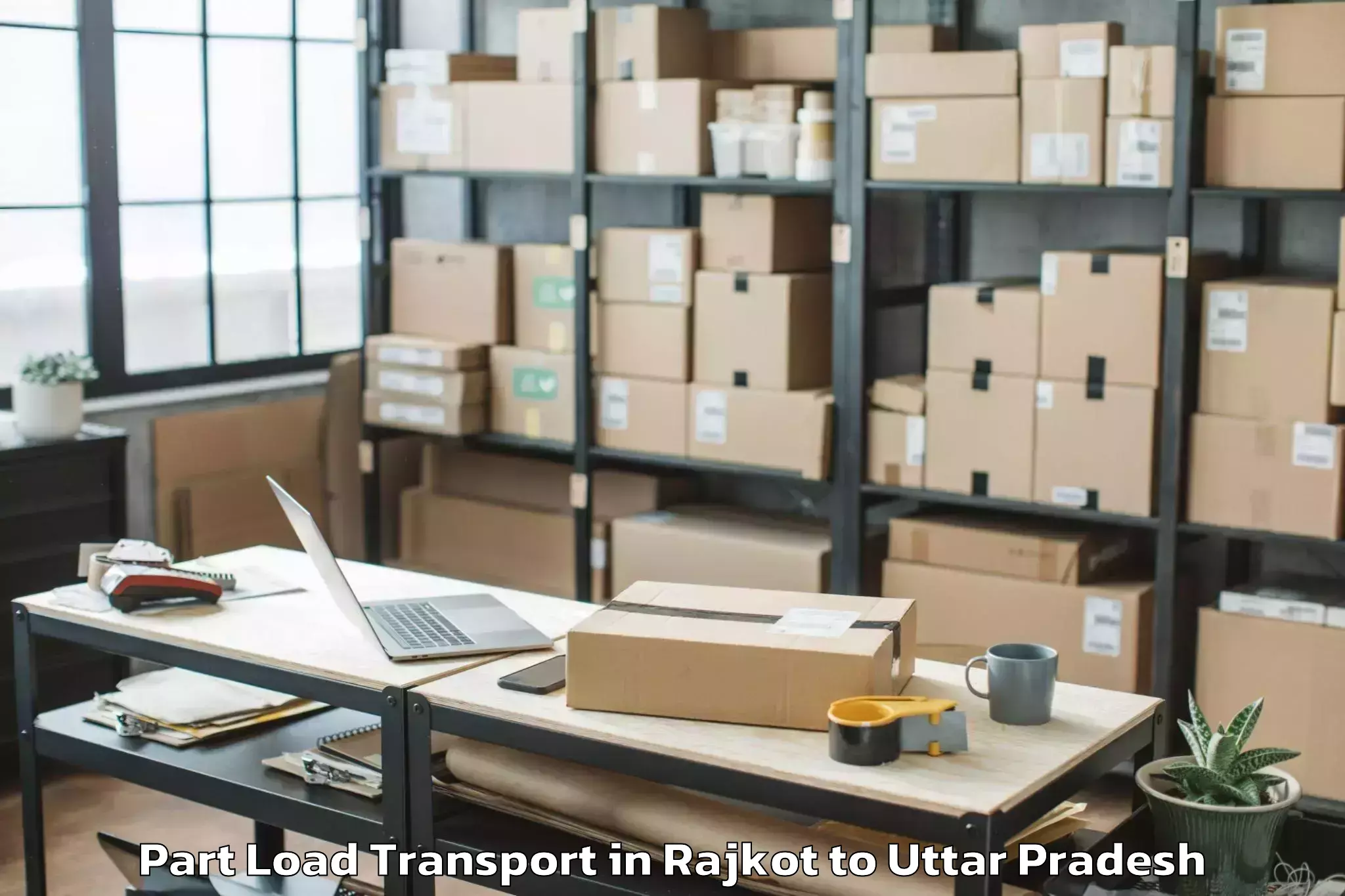 Reliable Rajkot to Rama University Kanpur Part Load Transport